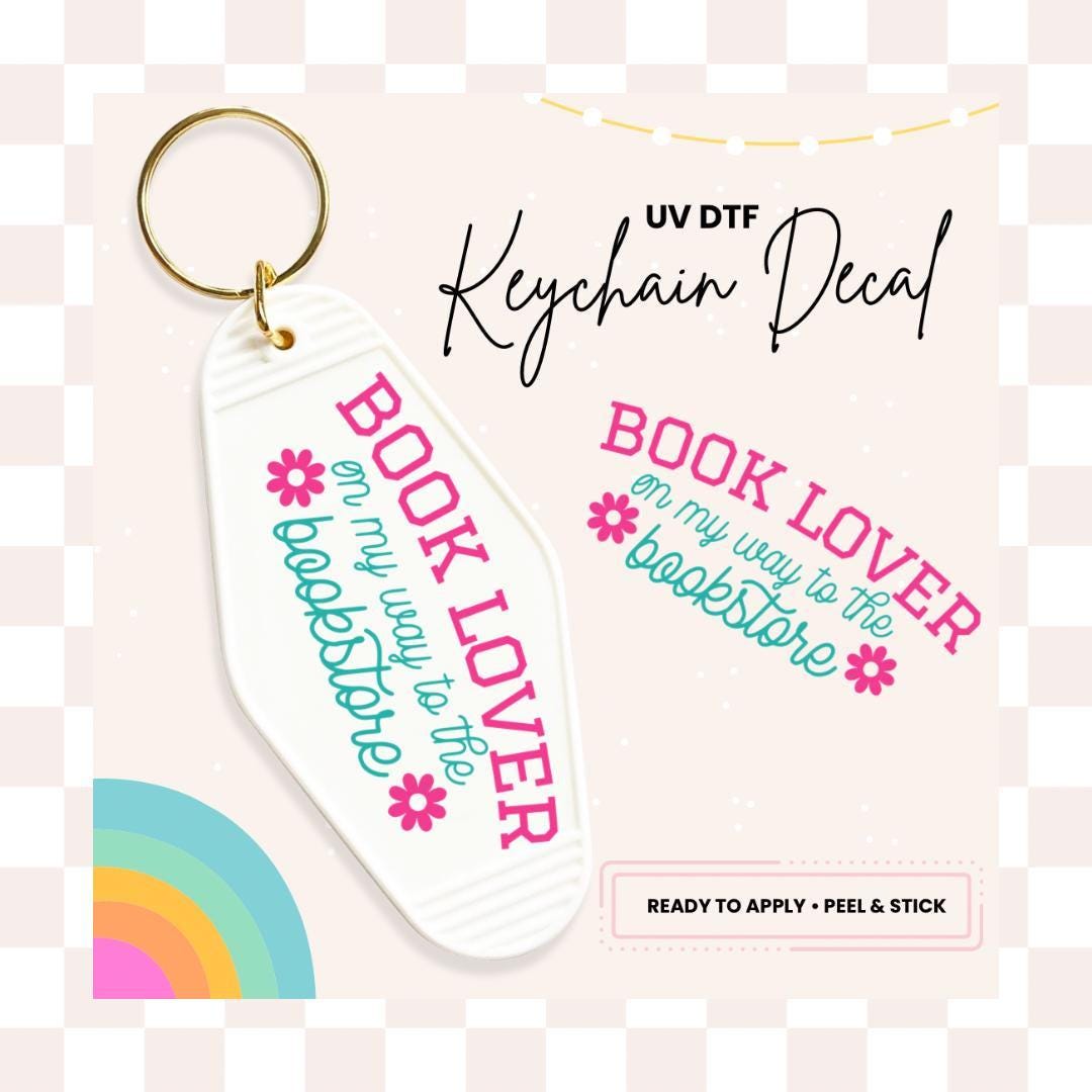 UV DTF Sticker For Retro Motel Keychain- Ready To Apply- No Heat Needed - Ready to Ship!