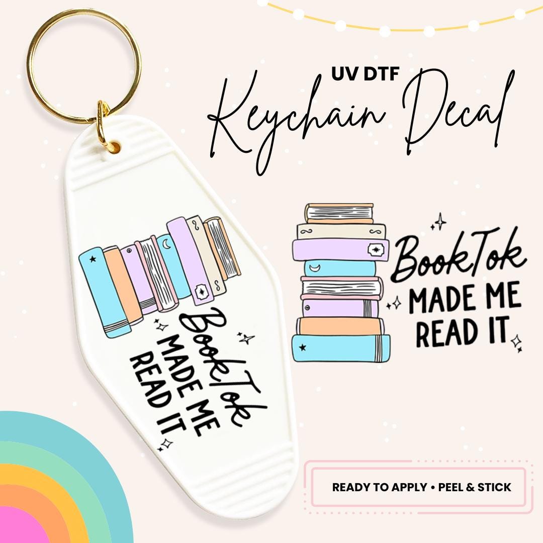 UV DTF Sticker For Retro Motel Keychain- Ready To Apply- No Heat Needed - Ready to Ship!