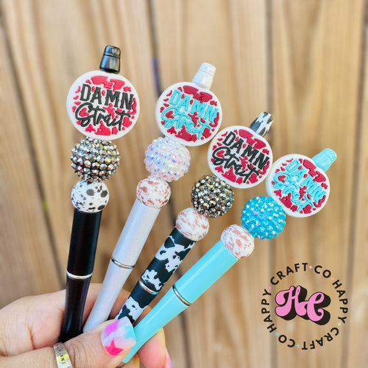 Damn Strait Beaded Pen