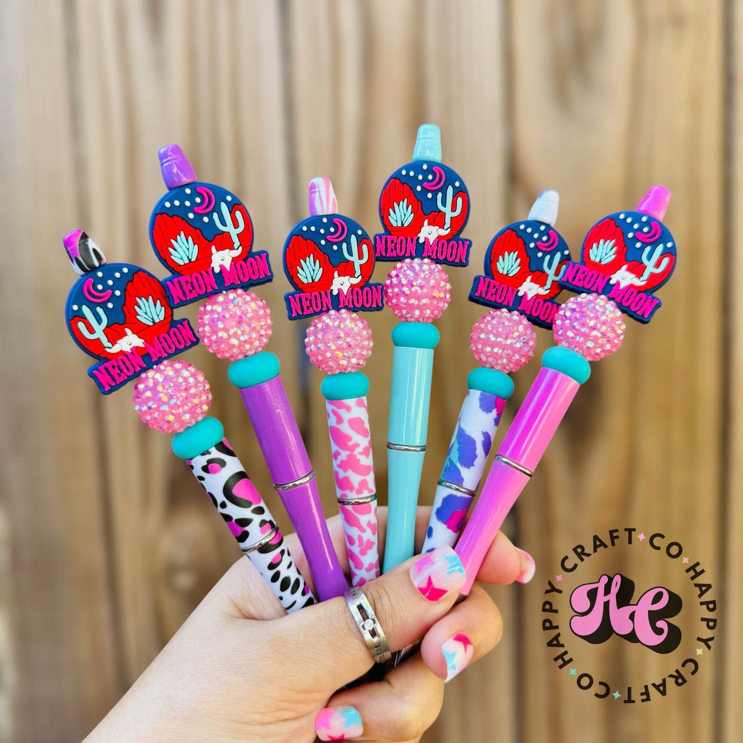 Neon Moon Beaded Pen