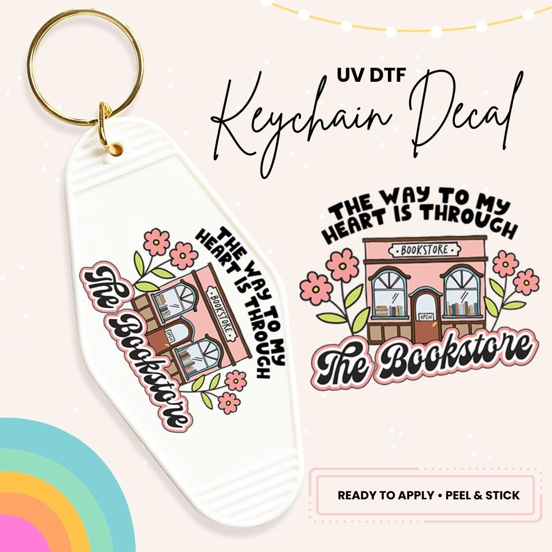 UV DTF Sticker For Retro Motel Keychain- Ready To Apply- No Heat Needed - Ready to Ship!