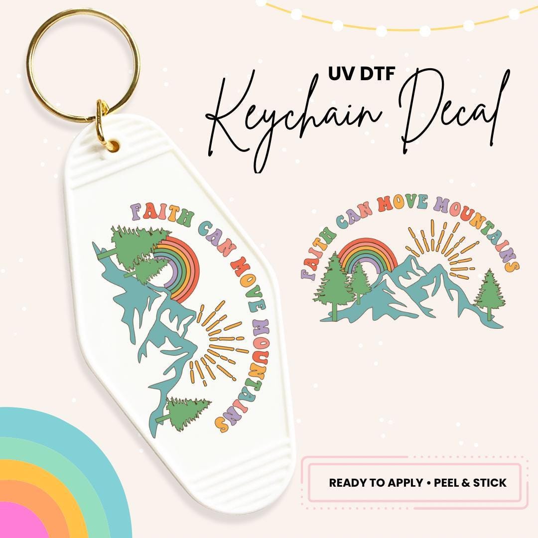 UV DTF Sticker For Retro Motel Keychain- Ready To Apply- No Heat Needed - Ready to Ship!