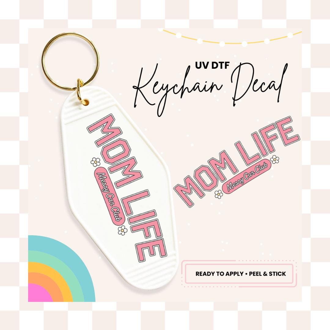 UV DTF Sticker For Retro Motel Keychain- Ready To Apply- No Heat Needed - Ready to Ship!
