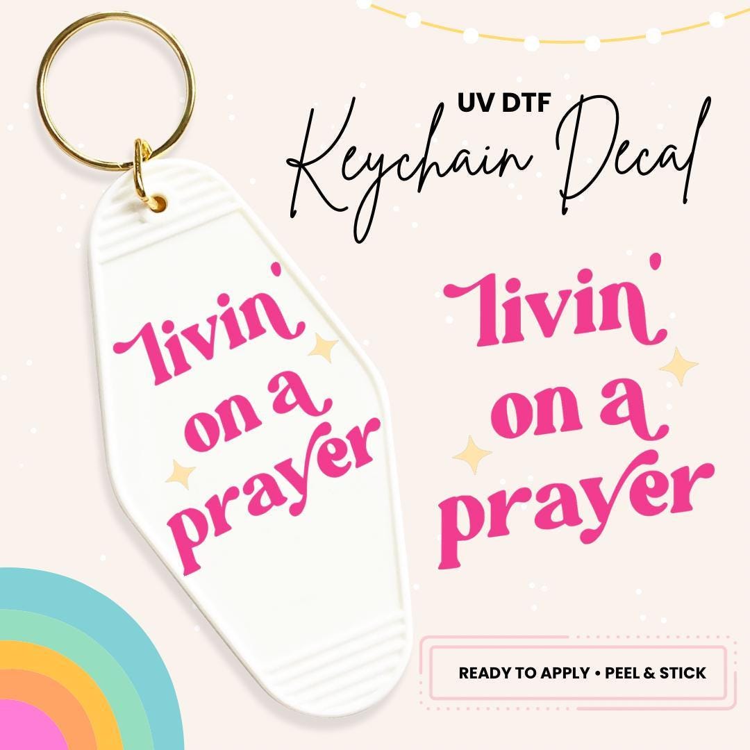 UV DTF Sticker For Retro Motel Keychain- Ready To Apply- No Heat Needed - Ready to Ship!