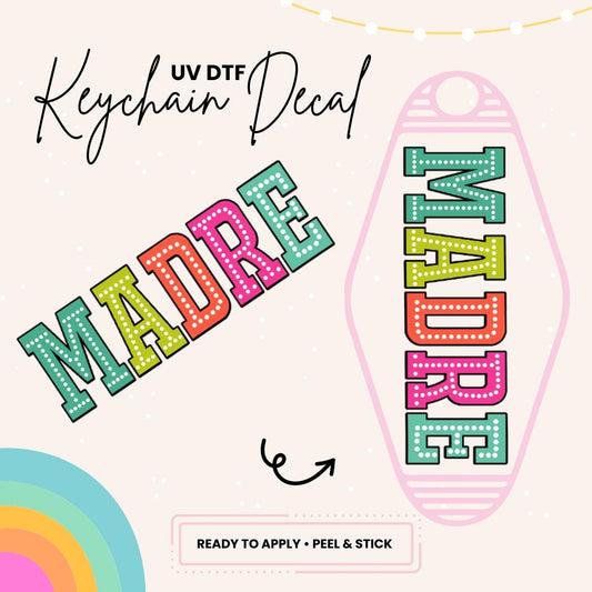 UV DTF Sticker For Retro Motel Keychain- Ready To Apply- No Heat Needed - Ready to Ship!