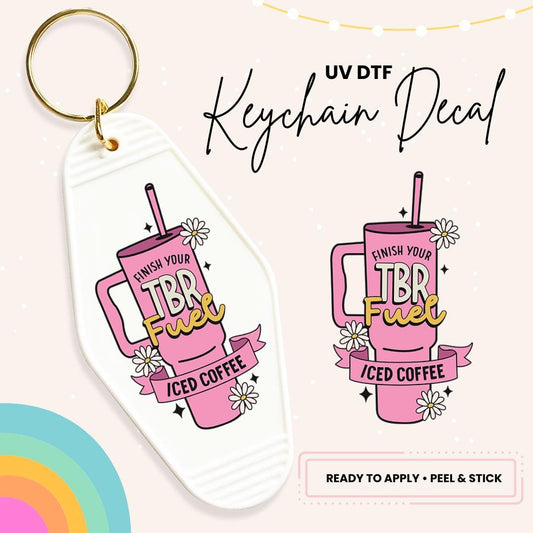 UV DTF Sticker For Retro Motel Keychain- Ready To Apply- No Heat Needed - Ready to Ship!