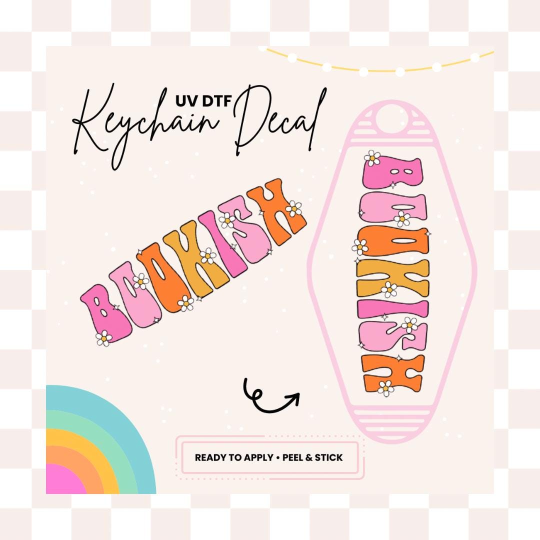 UV DTF Sticker For Retro Motel Keychain- Ready To Apply- No Heat Needed - Ready to Ship!