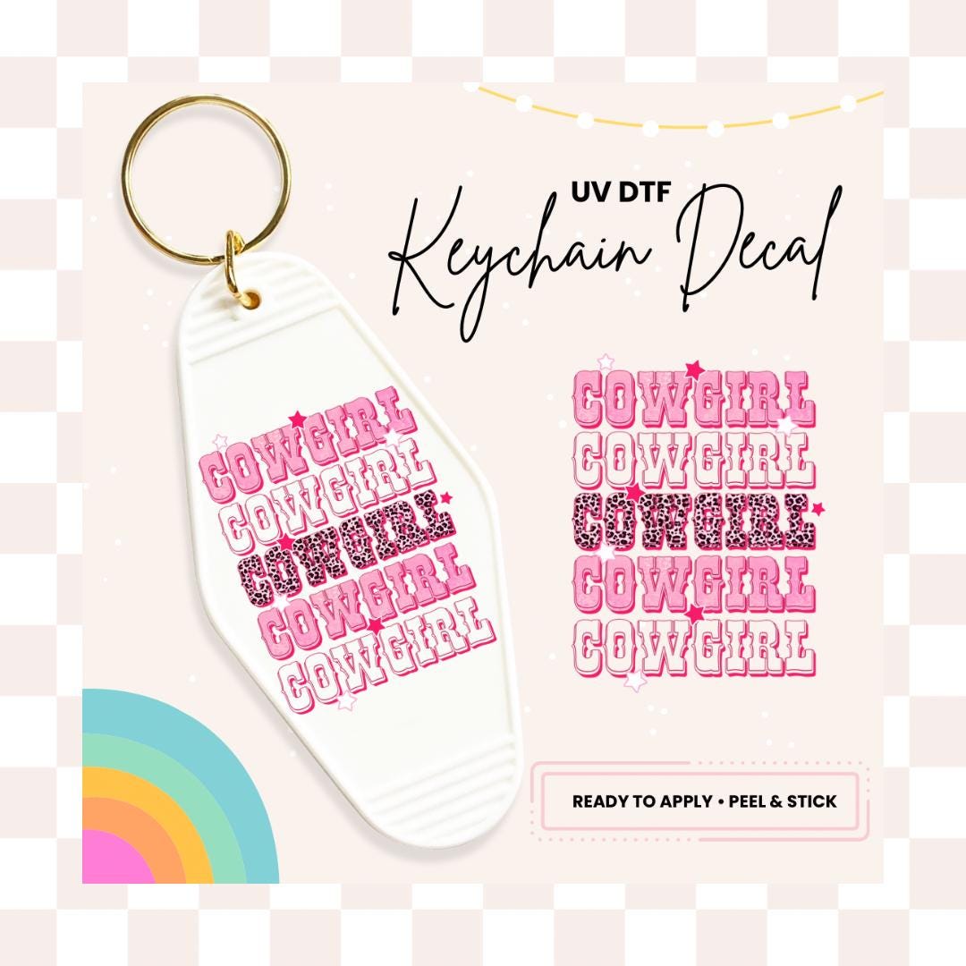 UV DTF Sticker For Retro Motel Keychain- Ready To Apply- No Heat Needed - Ready to Ship!