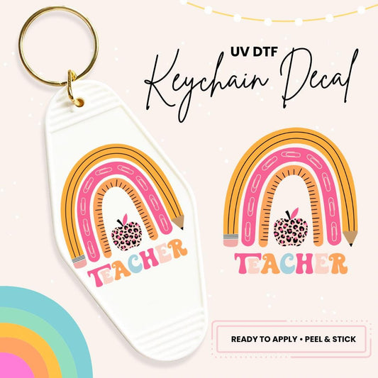 UV DTF Sticker For Retro Motel Keychain- Ready To Apply- No Heat Needed - Ready to Ship!