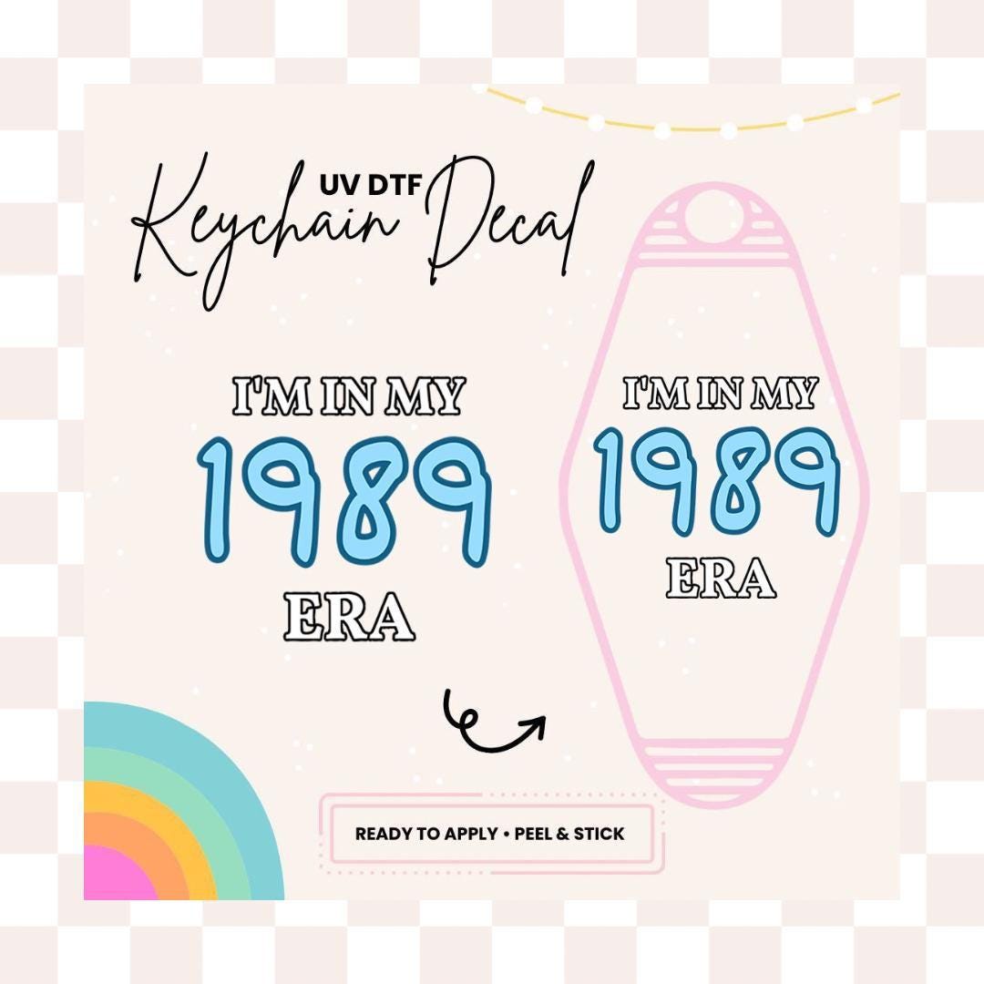 UV DTF Sticker For Retro Motel Keychain- Ready To Apply- No Heat Needed - Ready to Ship!