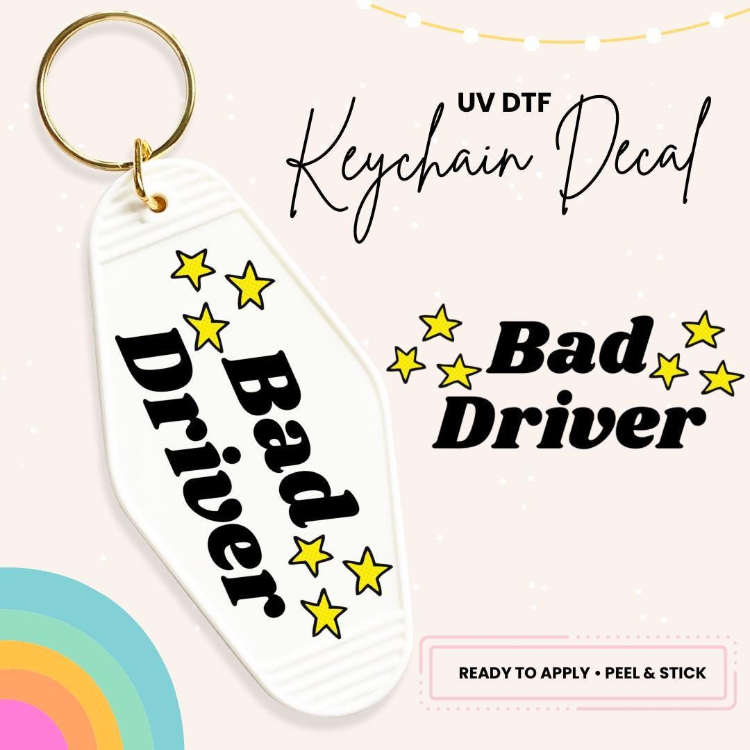 UV DTF Sticker For Retro Motel Keychain- Ready To Apply- No Heat Needed - Ready to Ship!