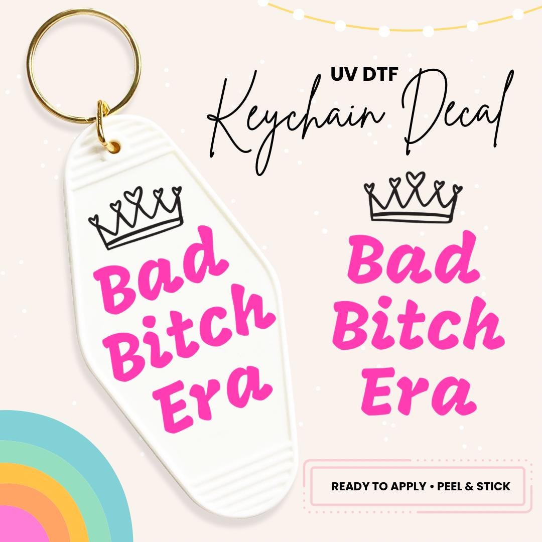 UV DTF Sticker For Retro Motel Keychain- Ready To Apply- No Heat Needed - Ready to Ship!