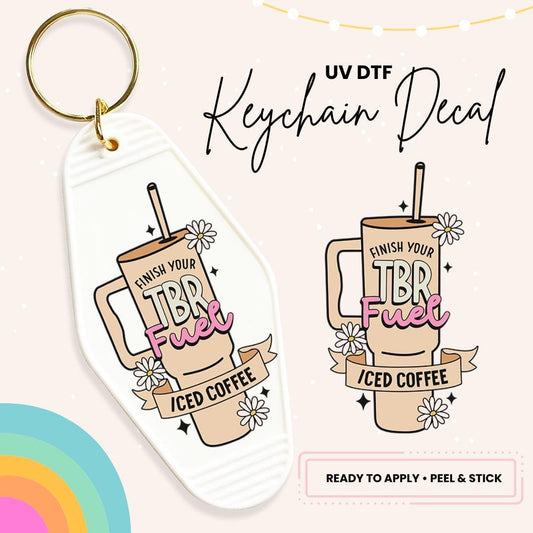 UV DTF Sticker For Retro Motel Keychain- Ready To Apply- No Heat Needed - Ready to Ship!