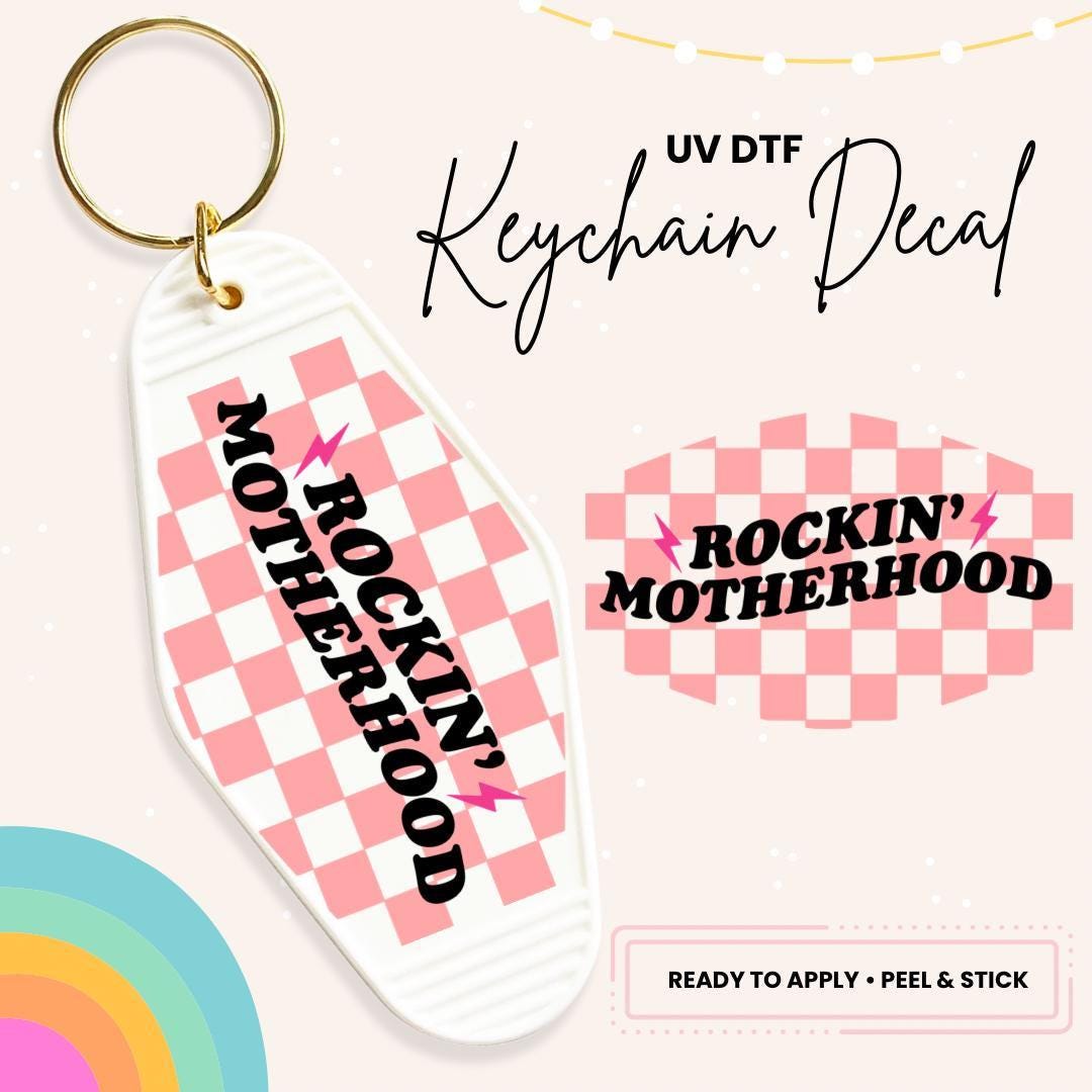 UV DTF Sticker For Retro Motel Keychain- Ready To Apply- No Heat Needed - Ready to Ship!