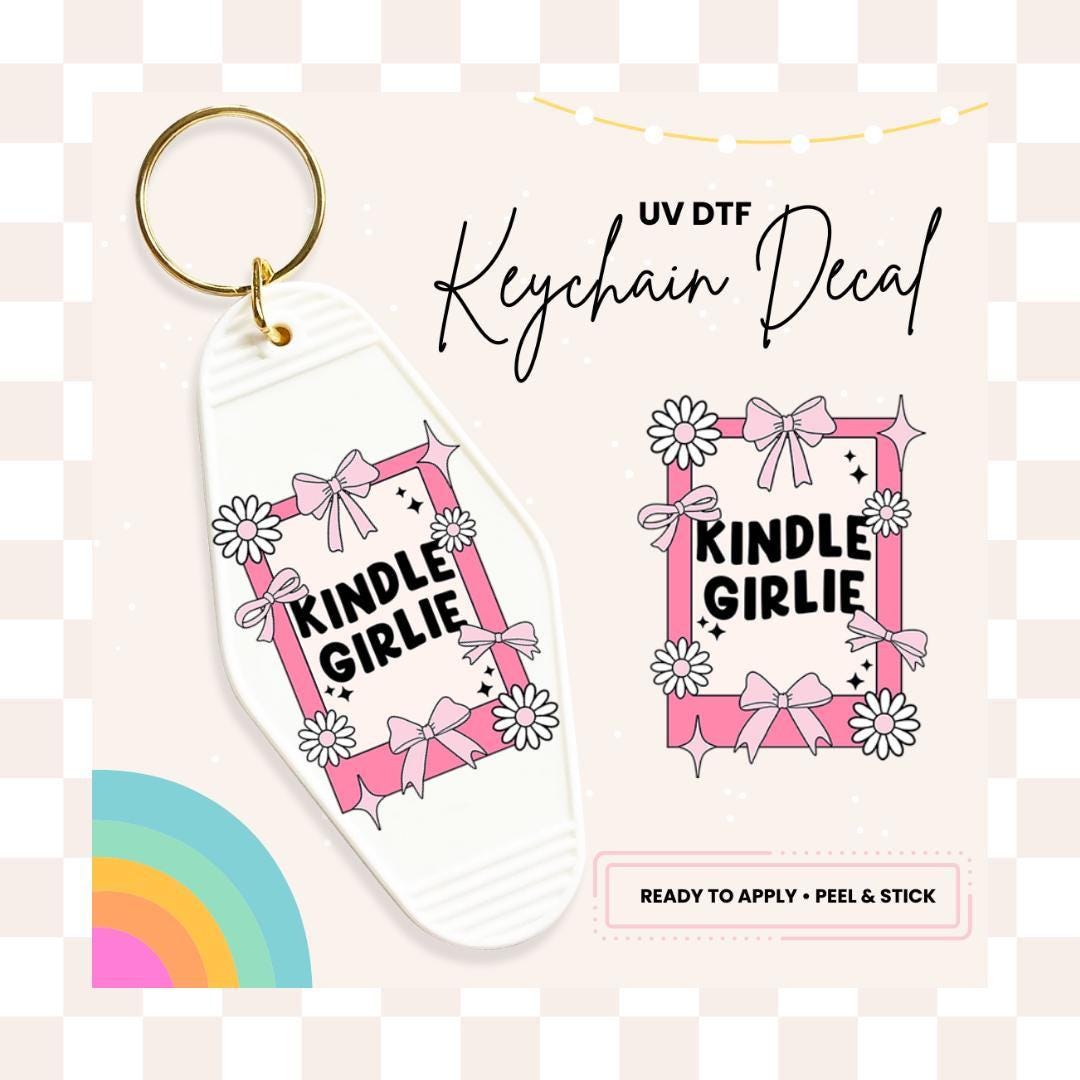 UV DTF Sticker For Retro Motel Keychain- Ready To Apply- No Heat Needed - Ready to Ship!