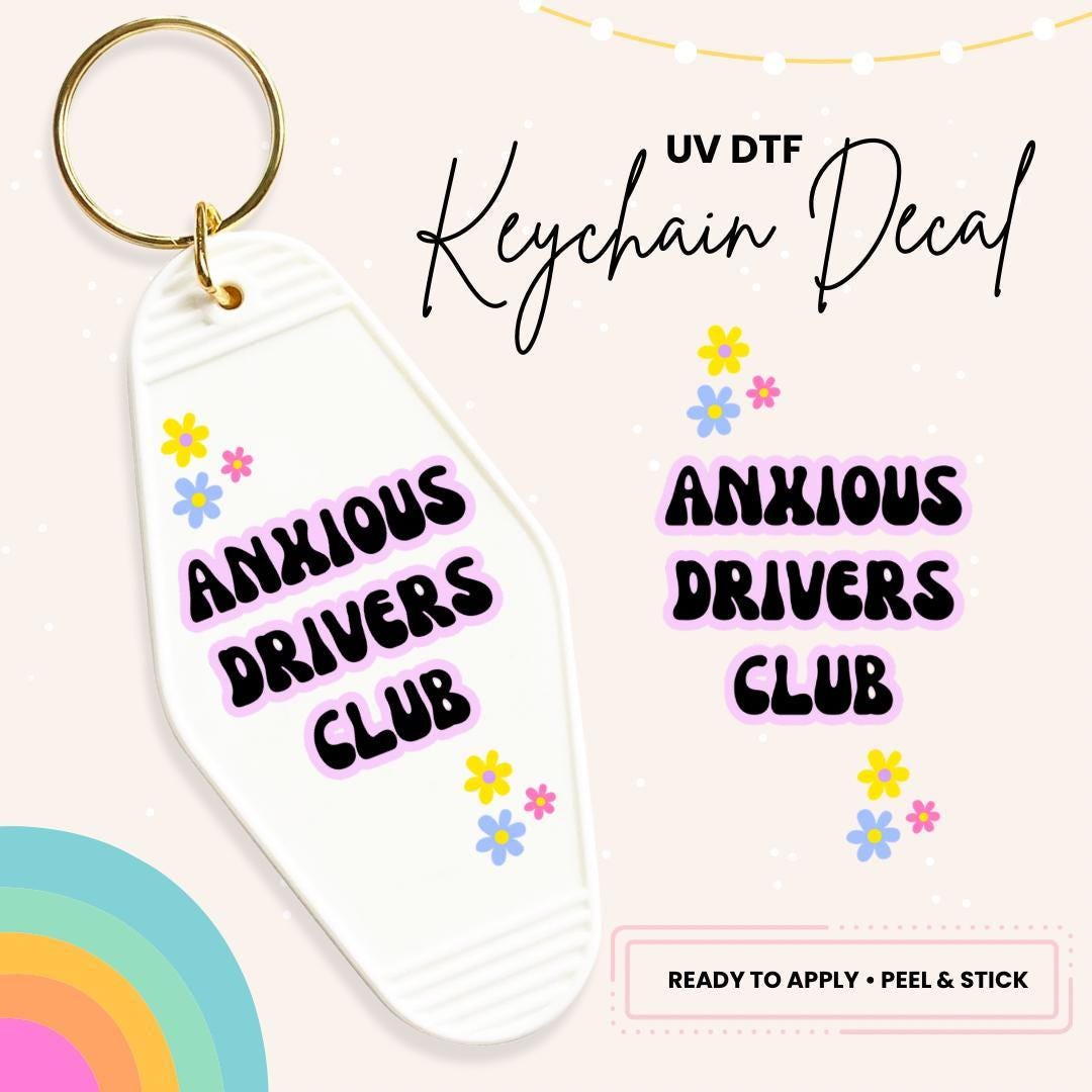 UV DTF Sticker For Retro Motel Keychain- Ready To Apply- No Heat Needed - Ready to Ship!