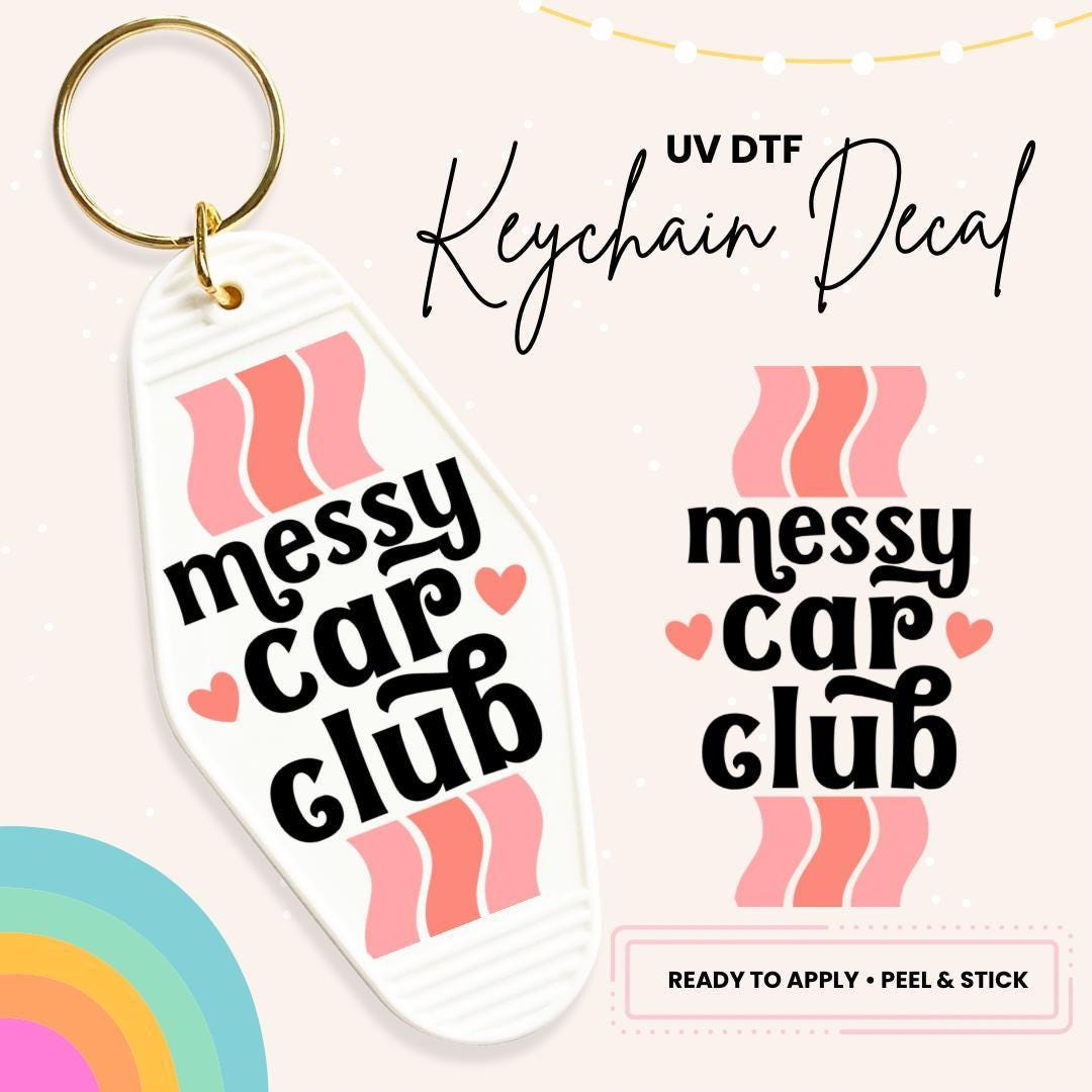 UV DTF Sticker For Retro Motel Keychain- Ready To Apply- No Heat Needed - Ready to Ship!