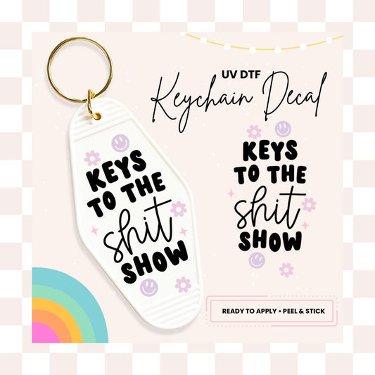 UV DTF Sticker For Retro Motel Keychain- Ready To Apply- No Heat Needed - Ready to Ship!