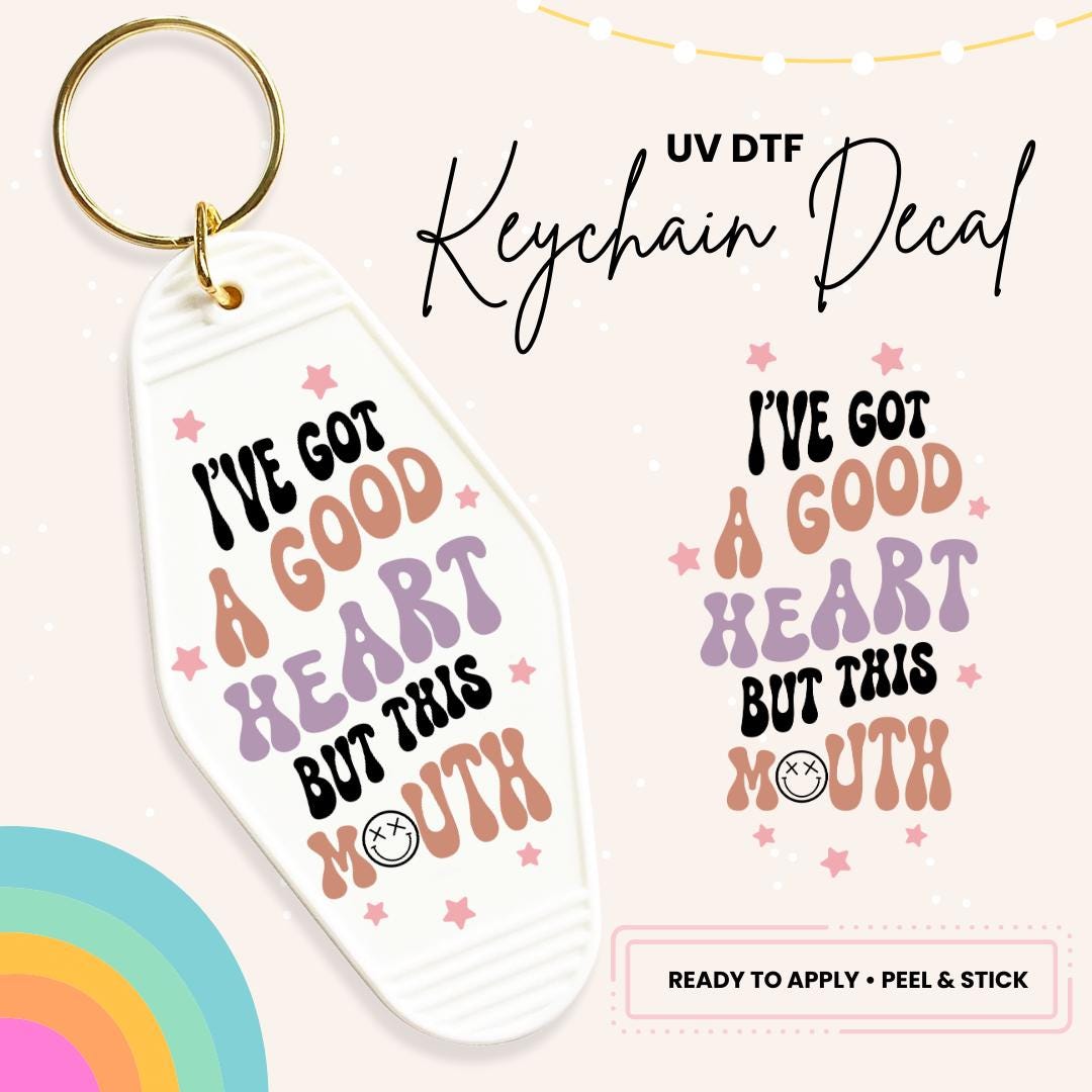 UV DTF Sticker For Retro Motel Keychain- Ready To Apply- No Heat Needed - Ready to Ship!