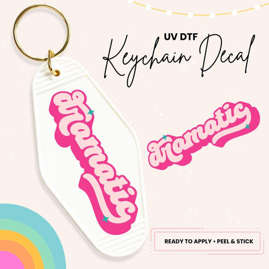UV DTF Sticker For Retro Motel Keychain- Ready To Apply- No Heat Needed - Ready to Ship!