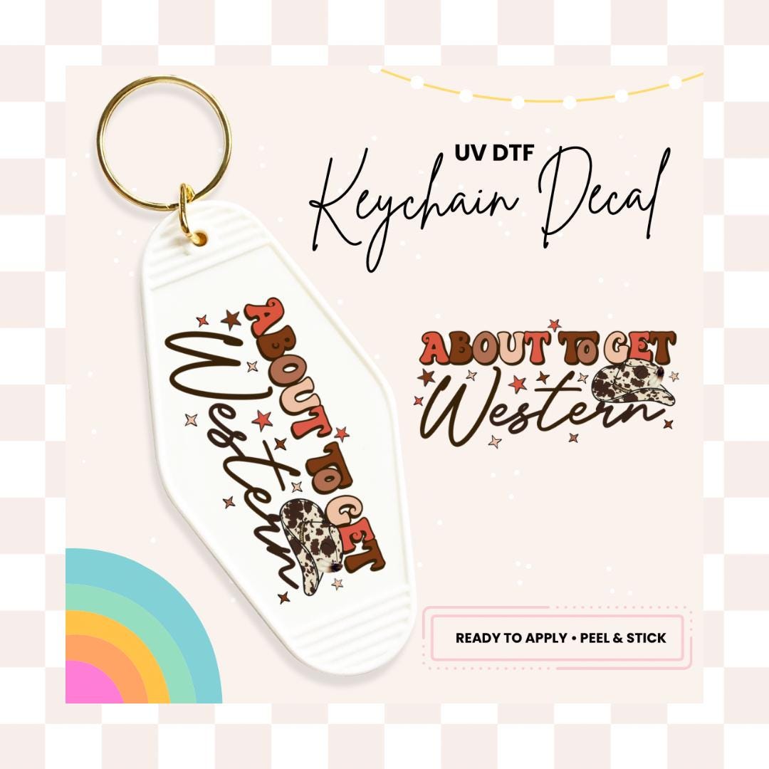 UV DTF Sticker For Retro Motel Keychain- Ready To Apply- No Heat Needed - Ready to Ship!