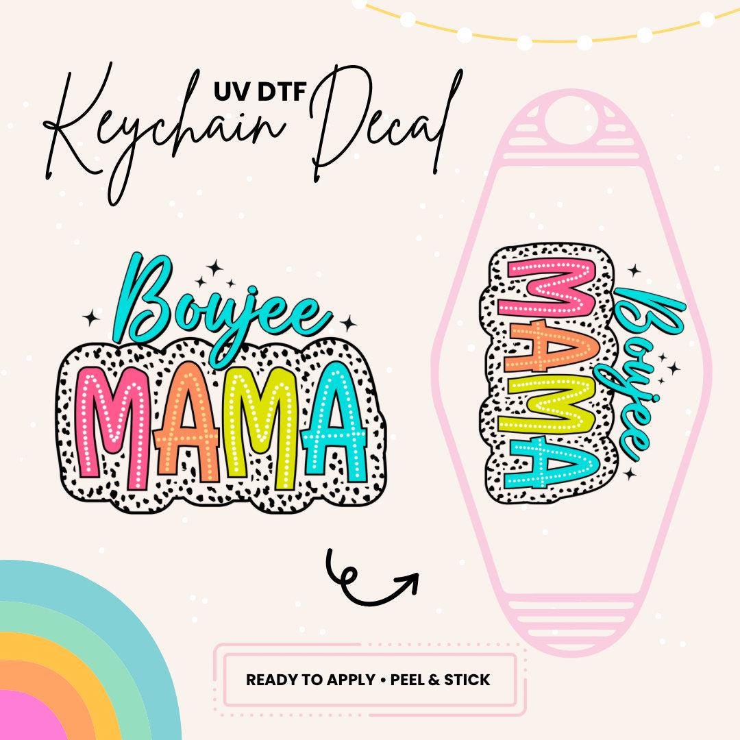 UV DTF Sticker For Retro Motel Keychain- Ready To Apply- No Heat Needed - Ready to Ship!