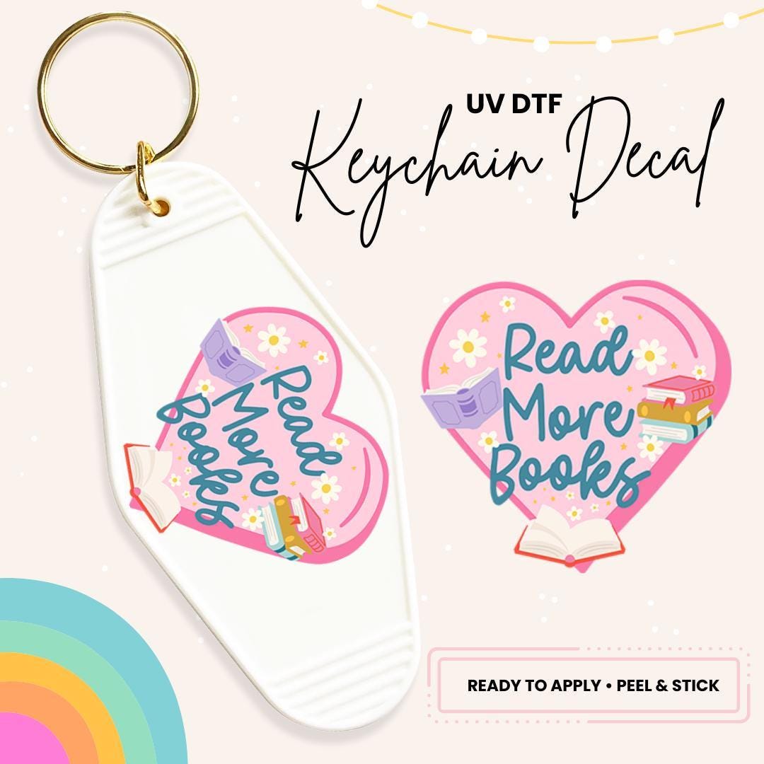 UV DTF Sticker For Retro Motel Keychain- Ready To Apply- No Heat Needed - Ready to Ship!