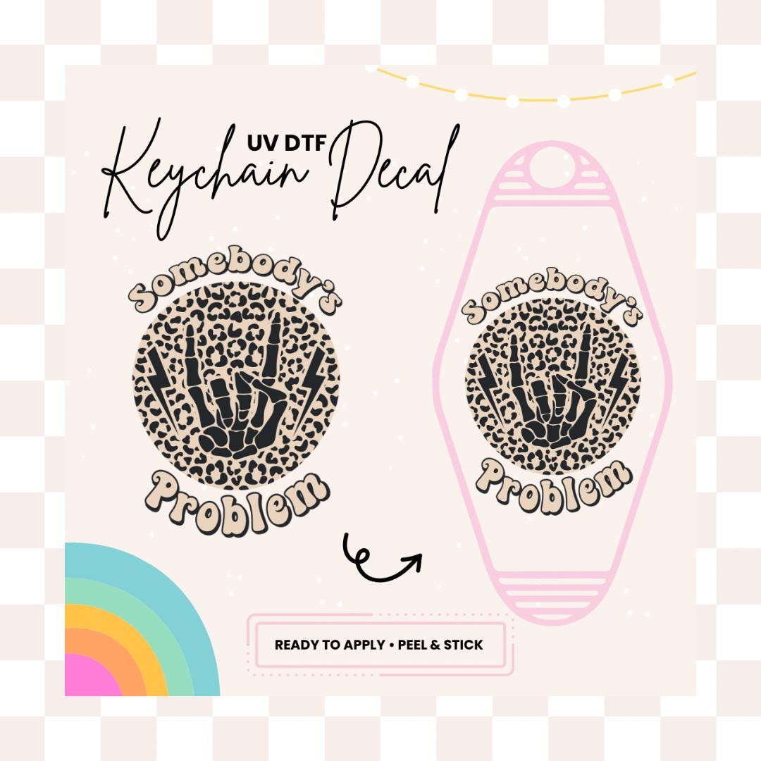 UV DTF Sticker For Retro Motel Keychain- Ready To Apply- No Heat Needed - Ready to Ship!