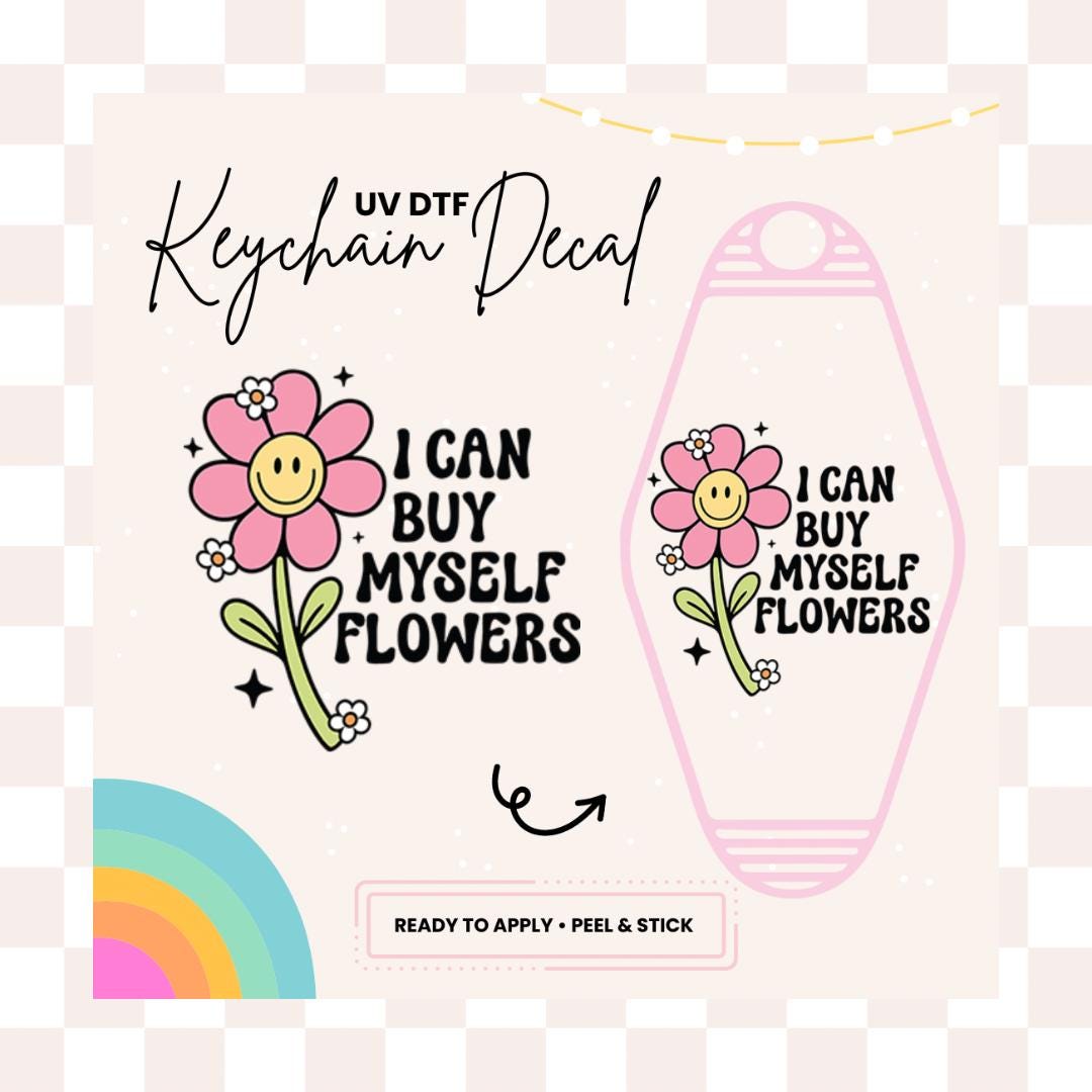 UV DTF Sticker For Retro Motel Keychain- Ready To Apply- No Heat Needed - Ready to Ship!