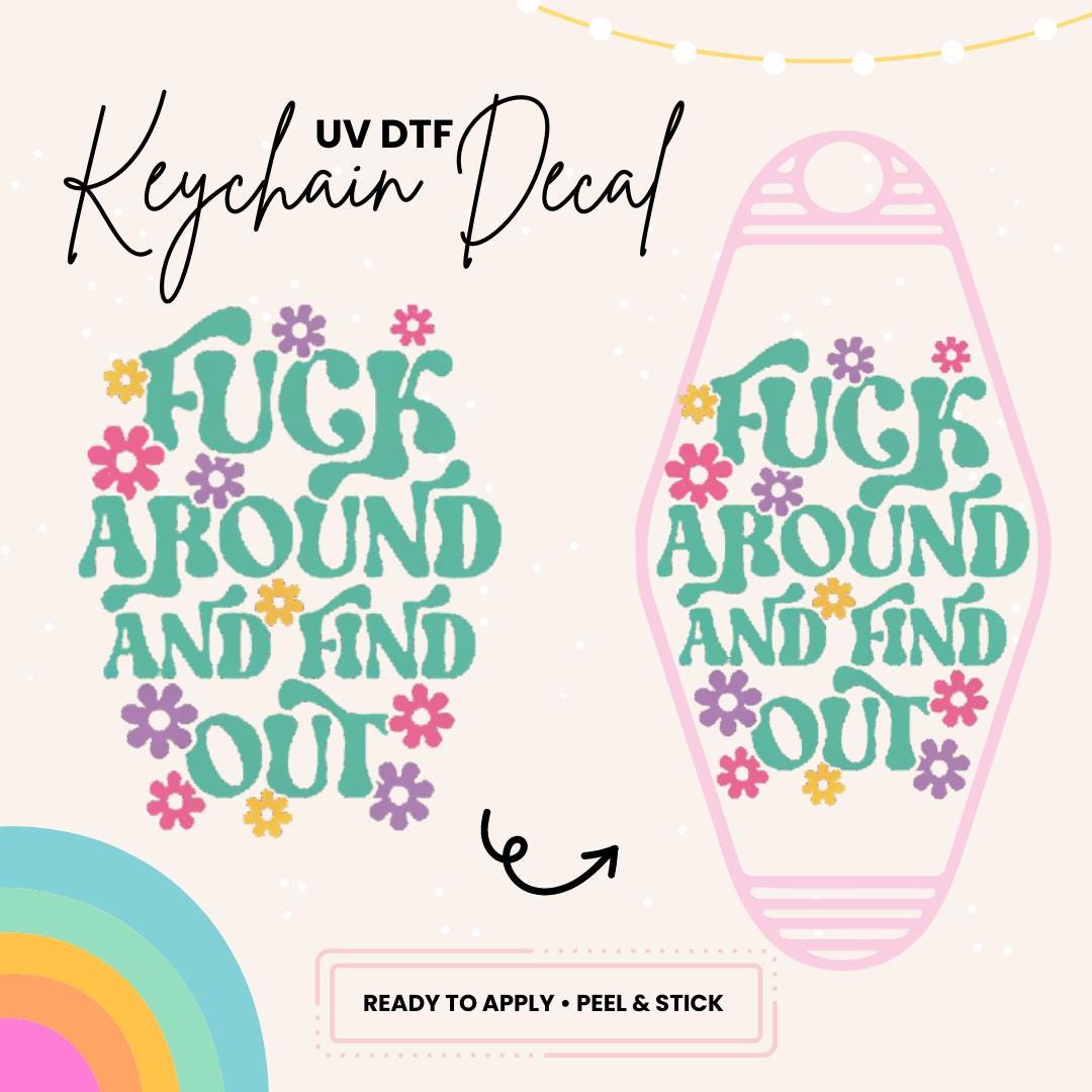 UV DTF Sticker For Retro Motel Keychain- Ready To Apply- No Heat Needed - Ready to Ship!