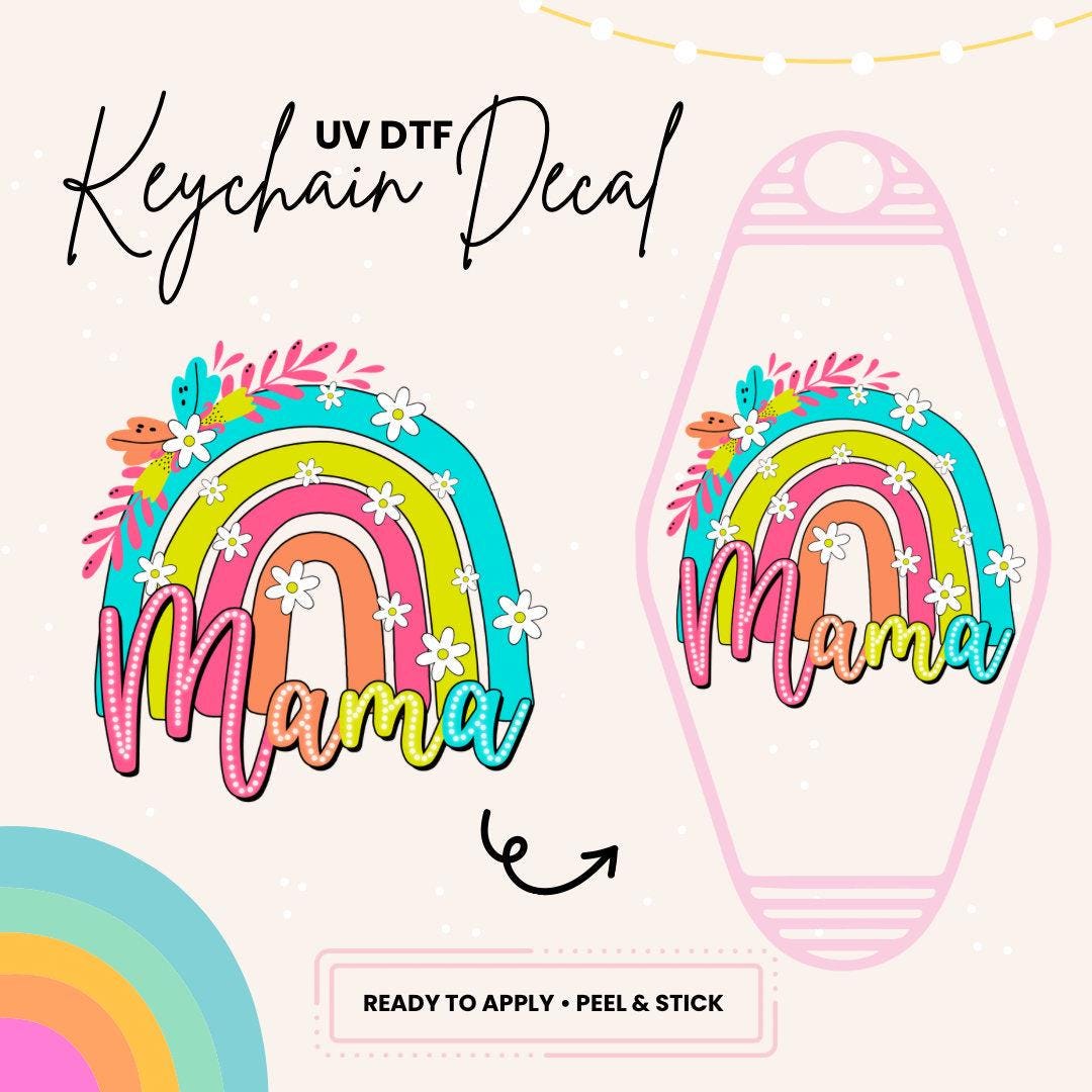 UV DTF Sticker For Retro Motel Keychain- Ready To Apply- No Heat Needed - Ready to Ship!