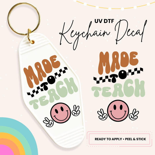 UV DTF Sticker For Retro Motel Keychain- Ready To Apply- No Heat Needed - Ready to Ship!