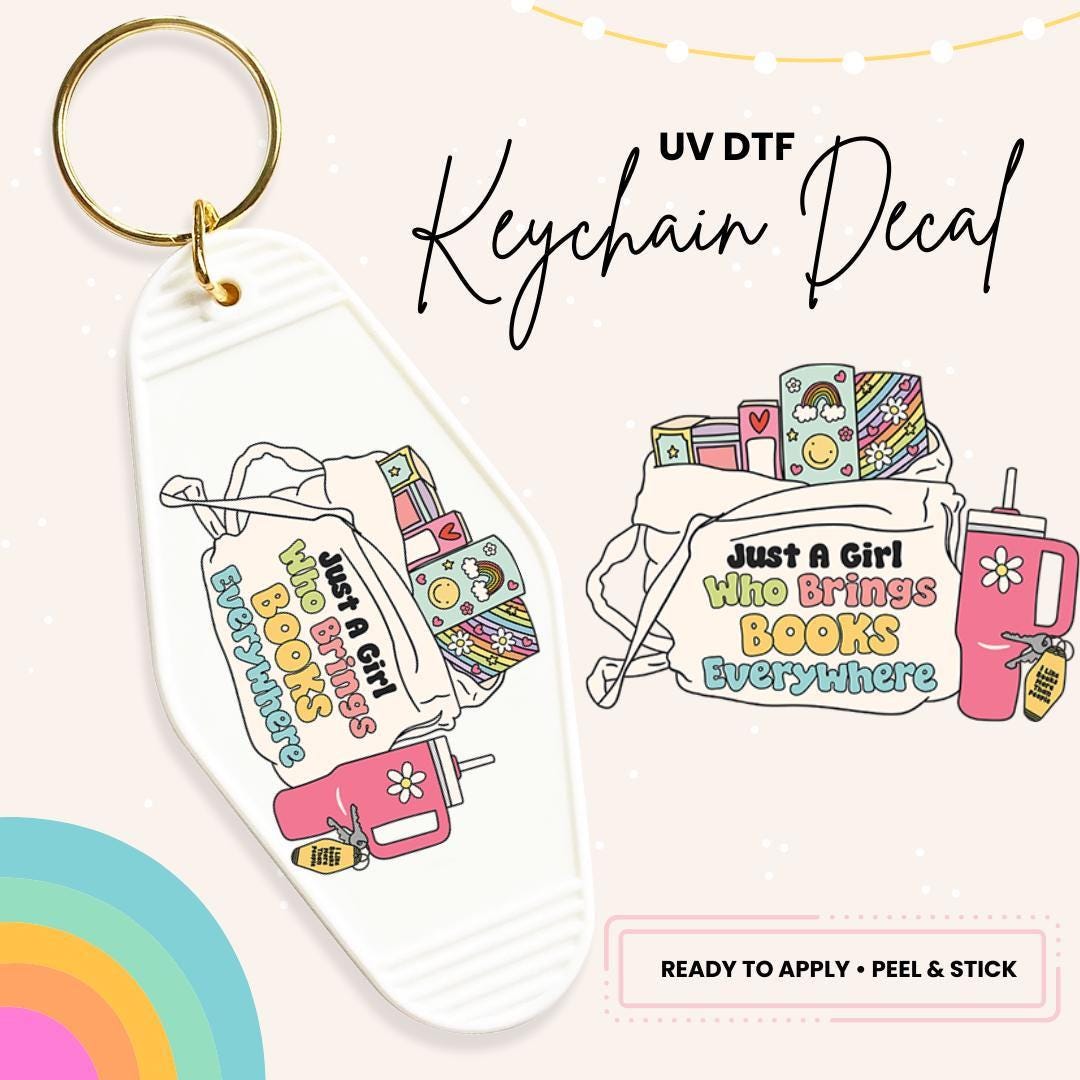 UV DTF Sticker For Retro Motel Keychain- Ready To Apply- No Heat Needed - Ready to Ship!