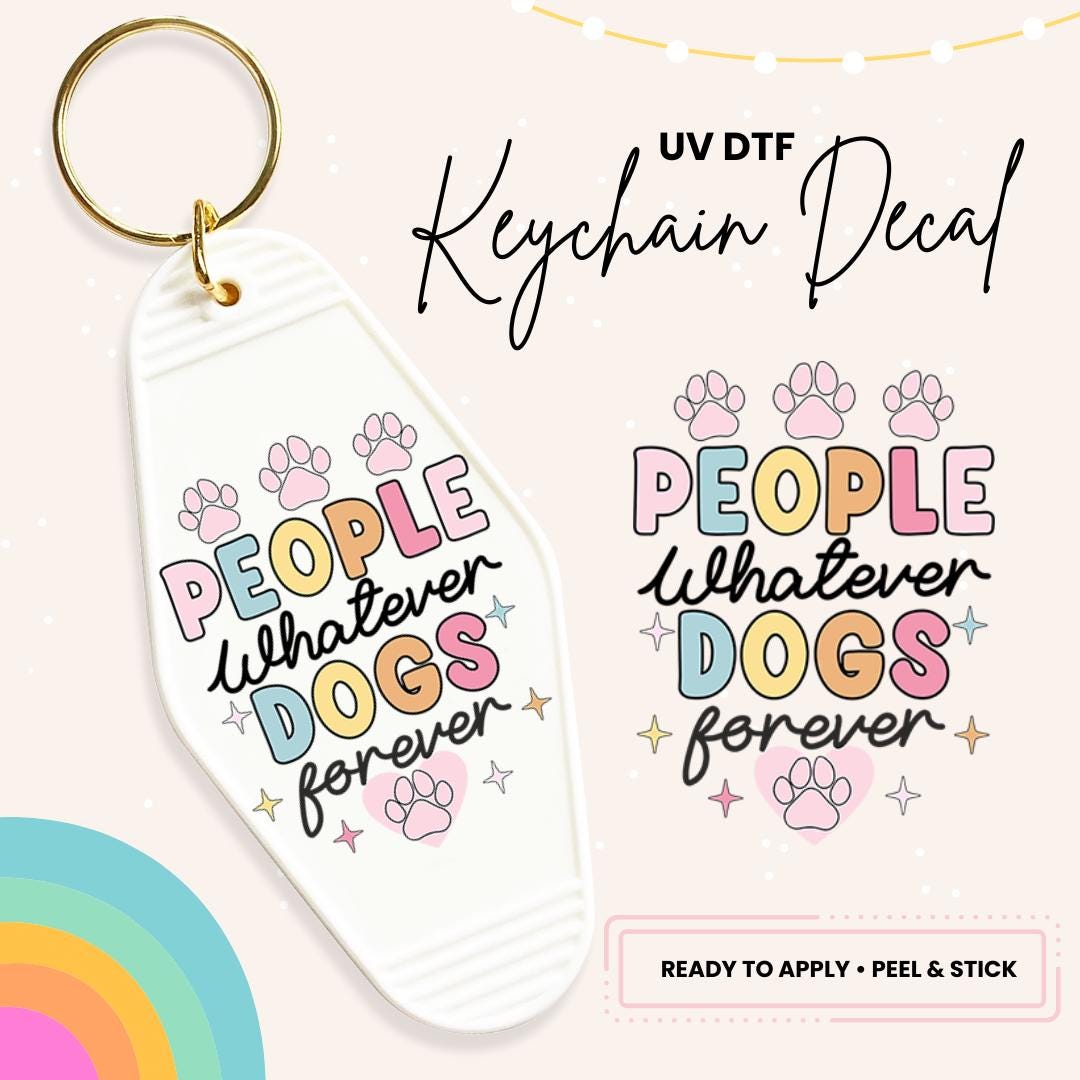 UV DTF Sticker For Retro Motel Keychain- Ready To Apply- No Heat Needed - Ready to Ship!