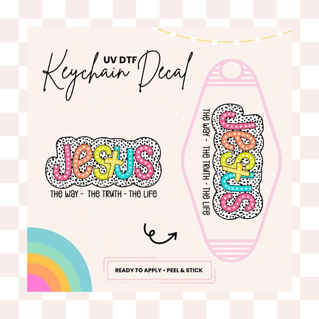 UV DTF Sticker For Retro Motel Keychain- Ready To Apply- No Heat Needed - Ready to Ship!