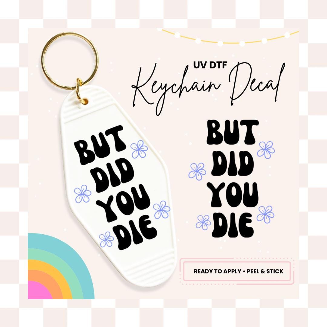 UV DTF Sticker For Retro Motel Keychain- Ready To Apply- No Heat Needed - Ready to Ship!
