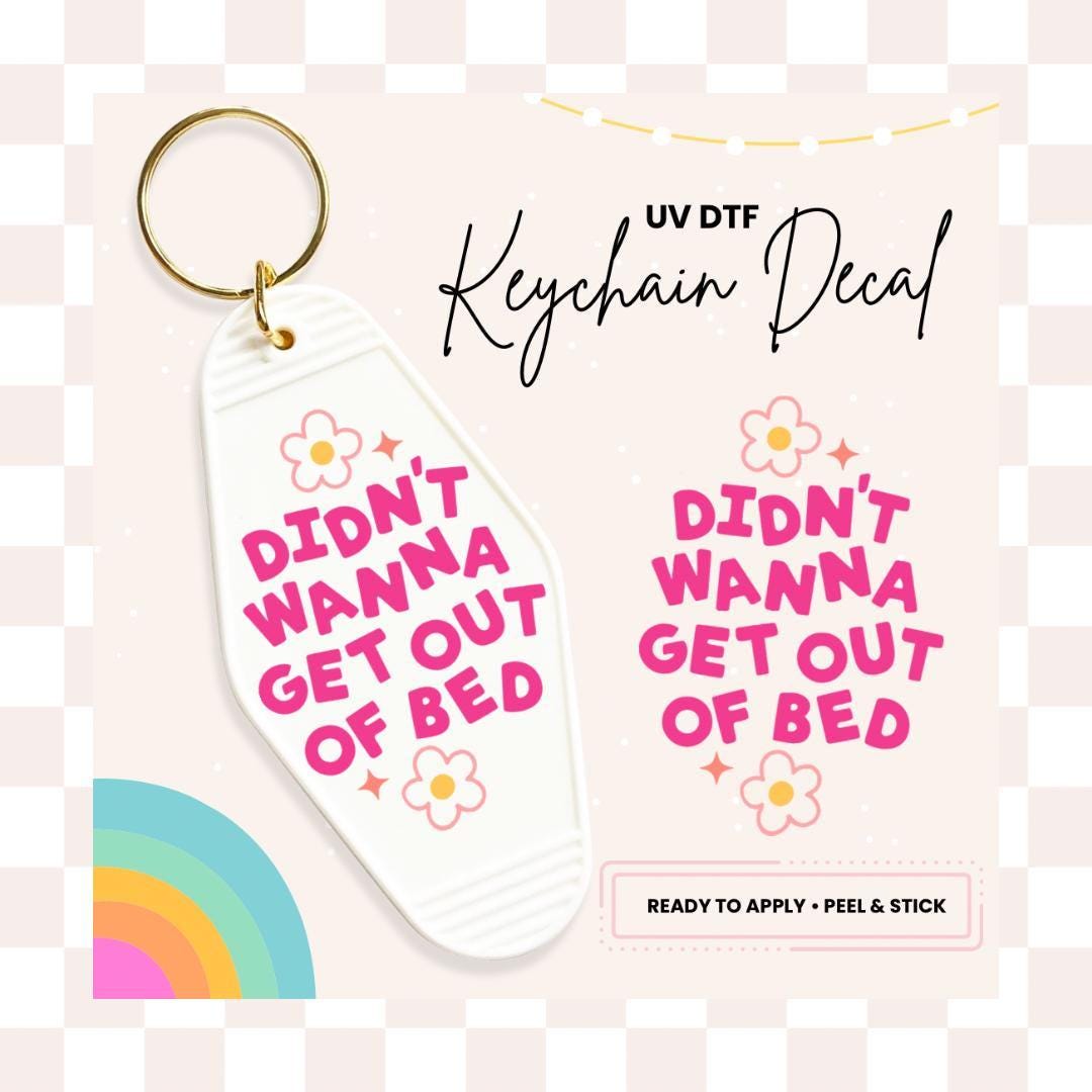 UV DTF Sticker For Retro Motel Keychain- Ready To Apply- No Heat Needed - Ready to Ship!