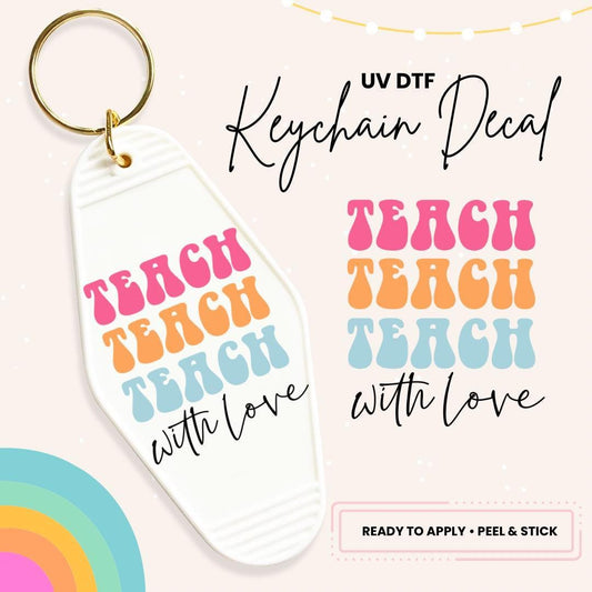UV DTF Sticker For Retro Motel Keychain- Ready To Apply- No Heat Needed - Ready to Ship!