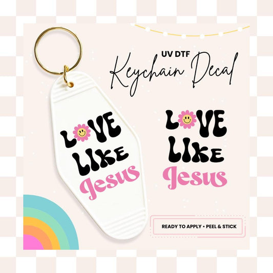 UV DTF Sticker For Retro Motel Keychain- Ready To Apply- No Heat Needed - Ready to Ship!