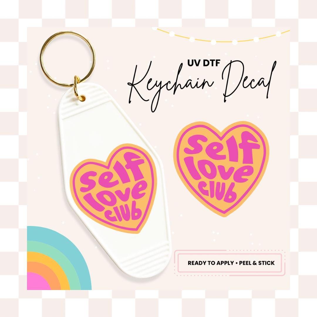 UV DTF Sticker For Retro Motel Keychain- Ready To Apply- No Heat Needed - Ready to Ship!