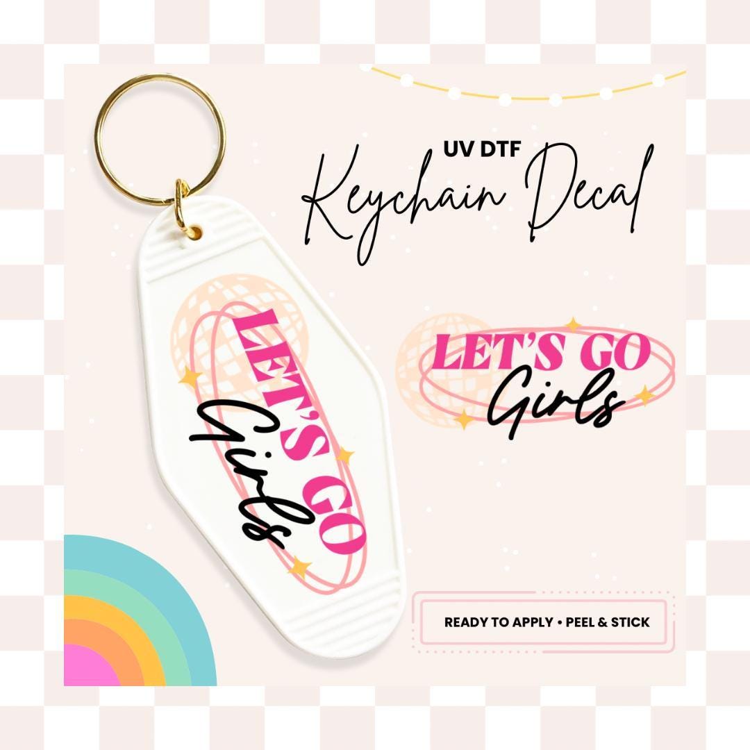 UV DTF Sticker For Retro Motel Keychain- Ready To Apply- No Heat Needed - Ready to Ship!