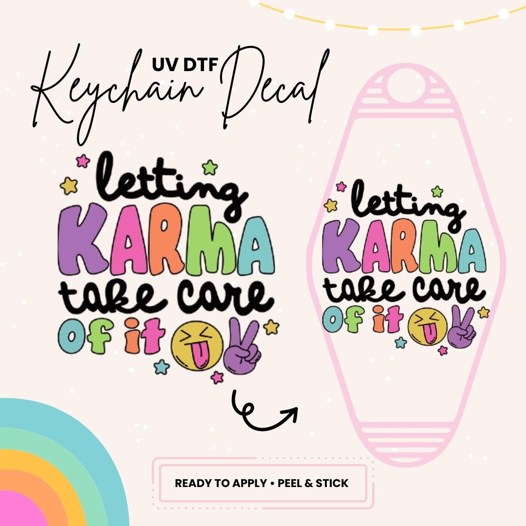 UV DTF Sticker For Retro Motel Keychain- Ready To Apply- No Heat Needed - Ready to Ship!