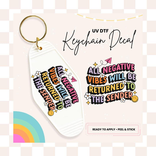 UV DTF Sticker For Retro Motel Keychain- Ready To Apply- No Heat Needed - Ready to Ship!