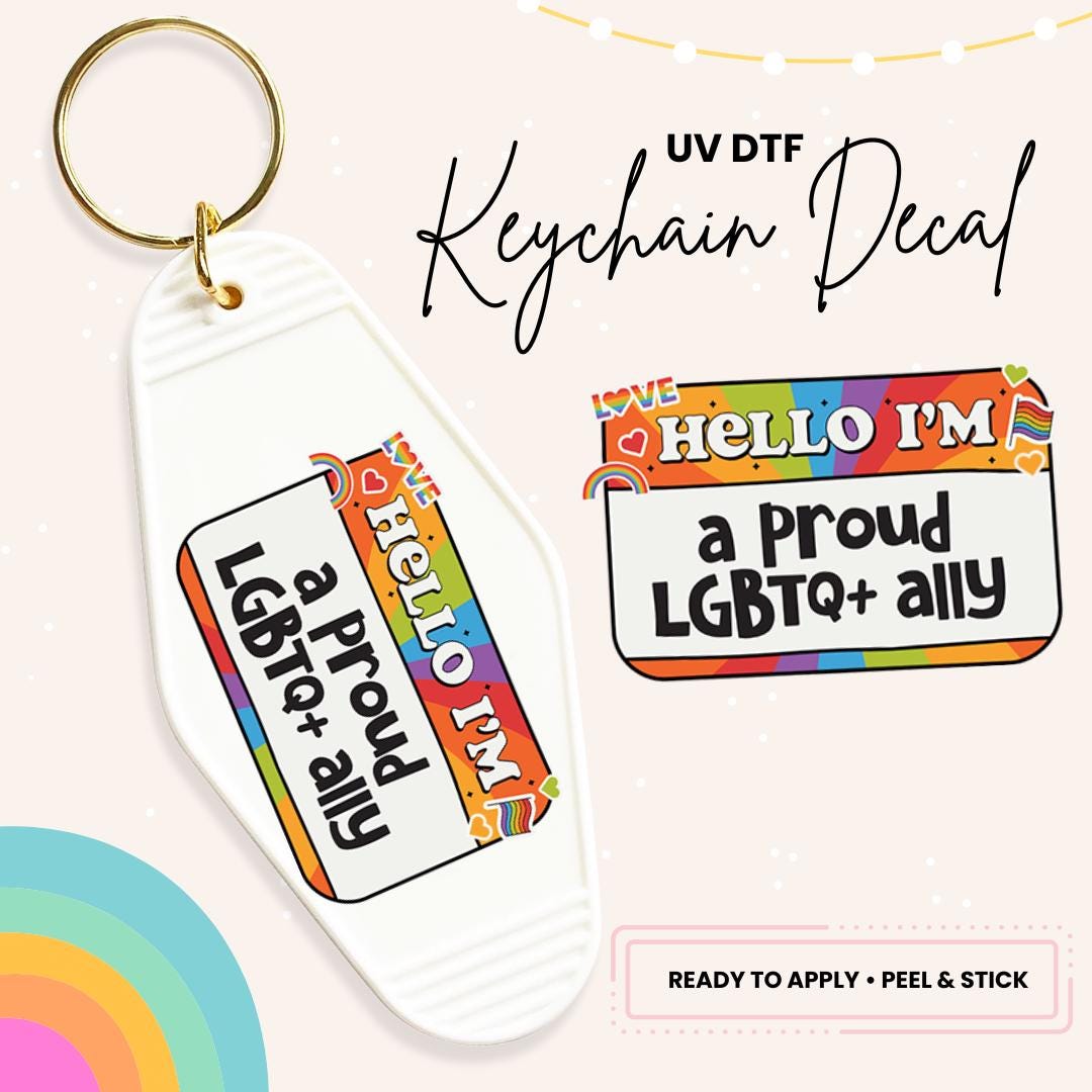 UV DTF Sticker For Retro Motel Keychain- Ready To Apply- No Heat Needed - Ready to Ship!