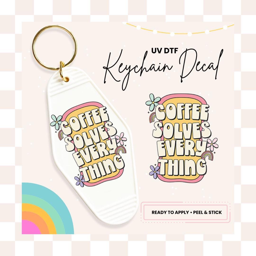 UV DTF Sticker For Retro Motel Keychain- Ready To Apply- No Heat Needed - Ready to Ship!