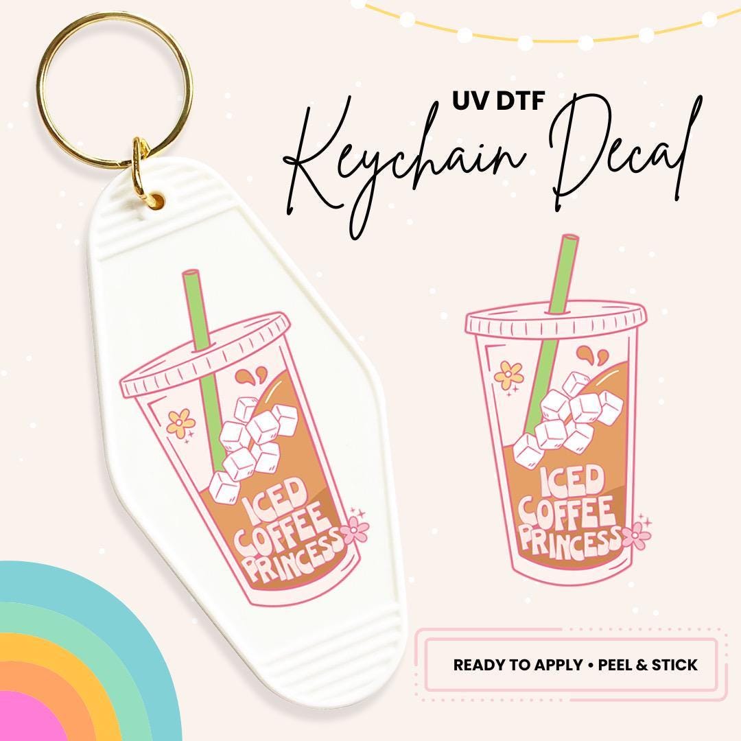 UV DTF Sticker For Retro Motel Keychain- Ready To Apply- No Heat Needed - Ready to Ship!
