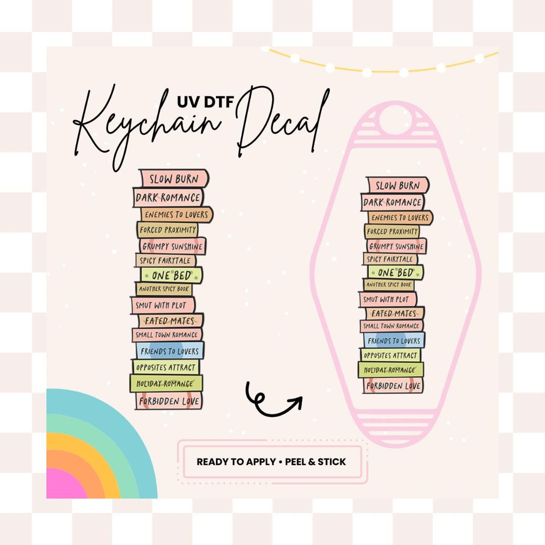 UV DTF Sticker For Retro Motel Keychain- Ready To Apply- No Heat Needed - Ready to Ship!