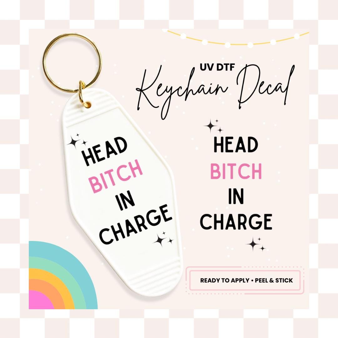 UV DTF Sticker For Retro Motel Keychain- Ready To Apply- No Heat Needed - Ready to Ship!