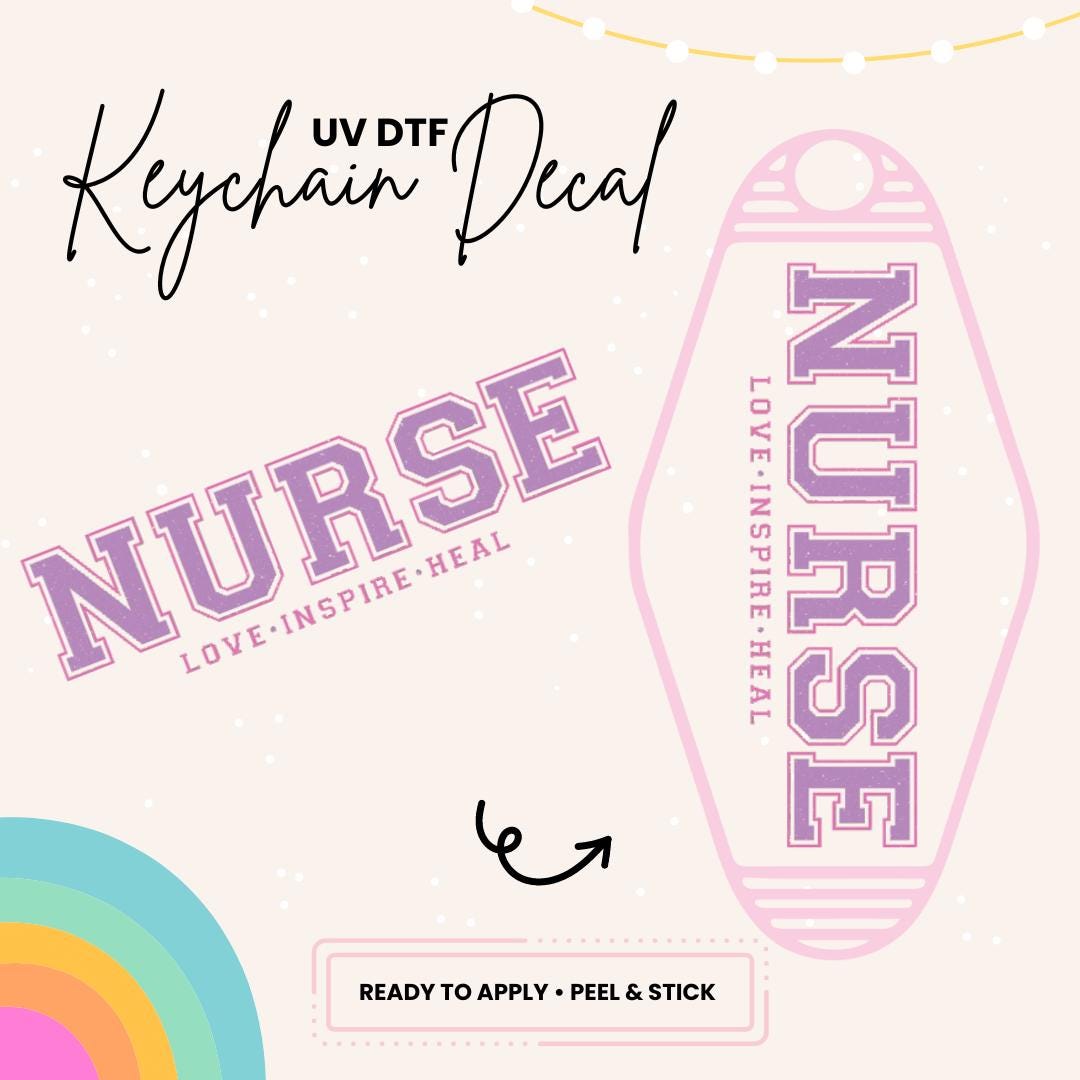 UV DTF Sticker For Retro Motel Keychain- Ready To Apply- No Heat Needed - Ready to Ship!