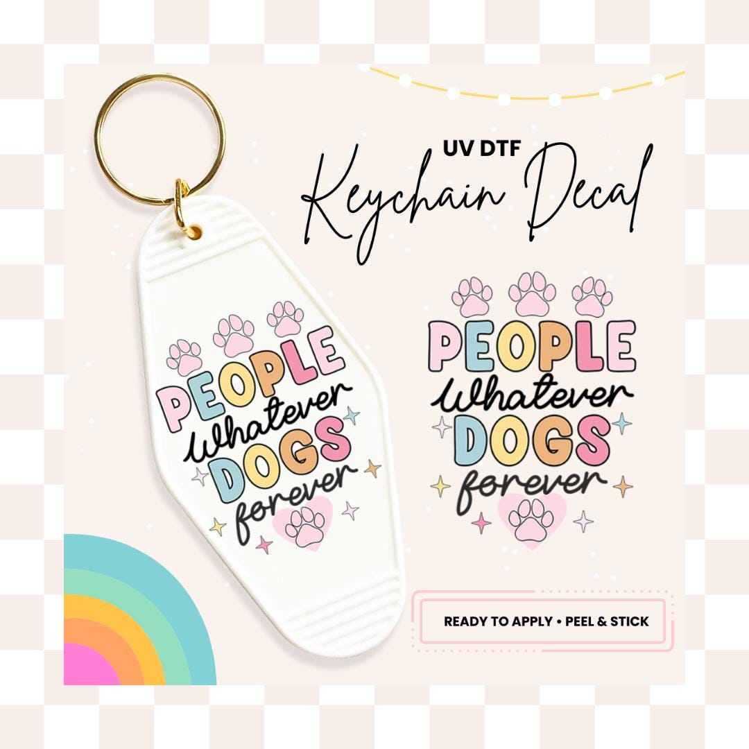 UV DTF Sticker For Retro Motel Keychain- Ready To Apply- No Heat Needed - Ready to Ship!